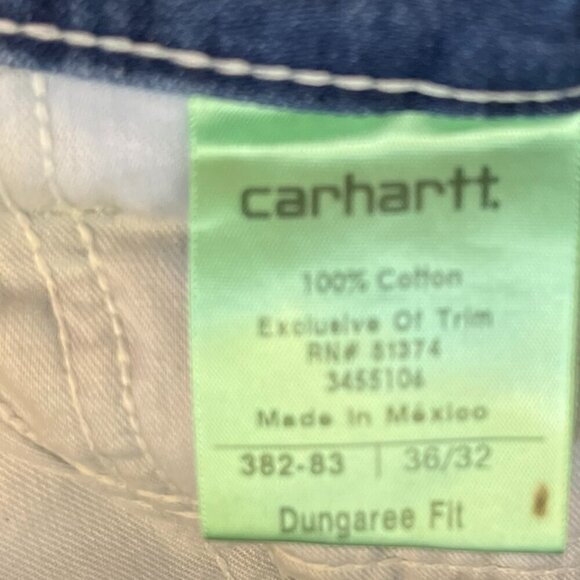Carhartt Men's Blue Denim Dungaree Fit Jeans Sz 36/32 - Picture 7 of 10